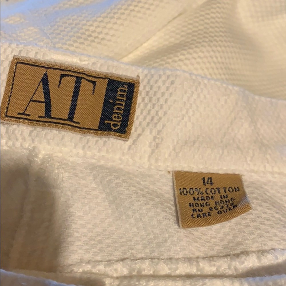 Ann Taylor white pique jeans - Picture 2 of 5